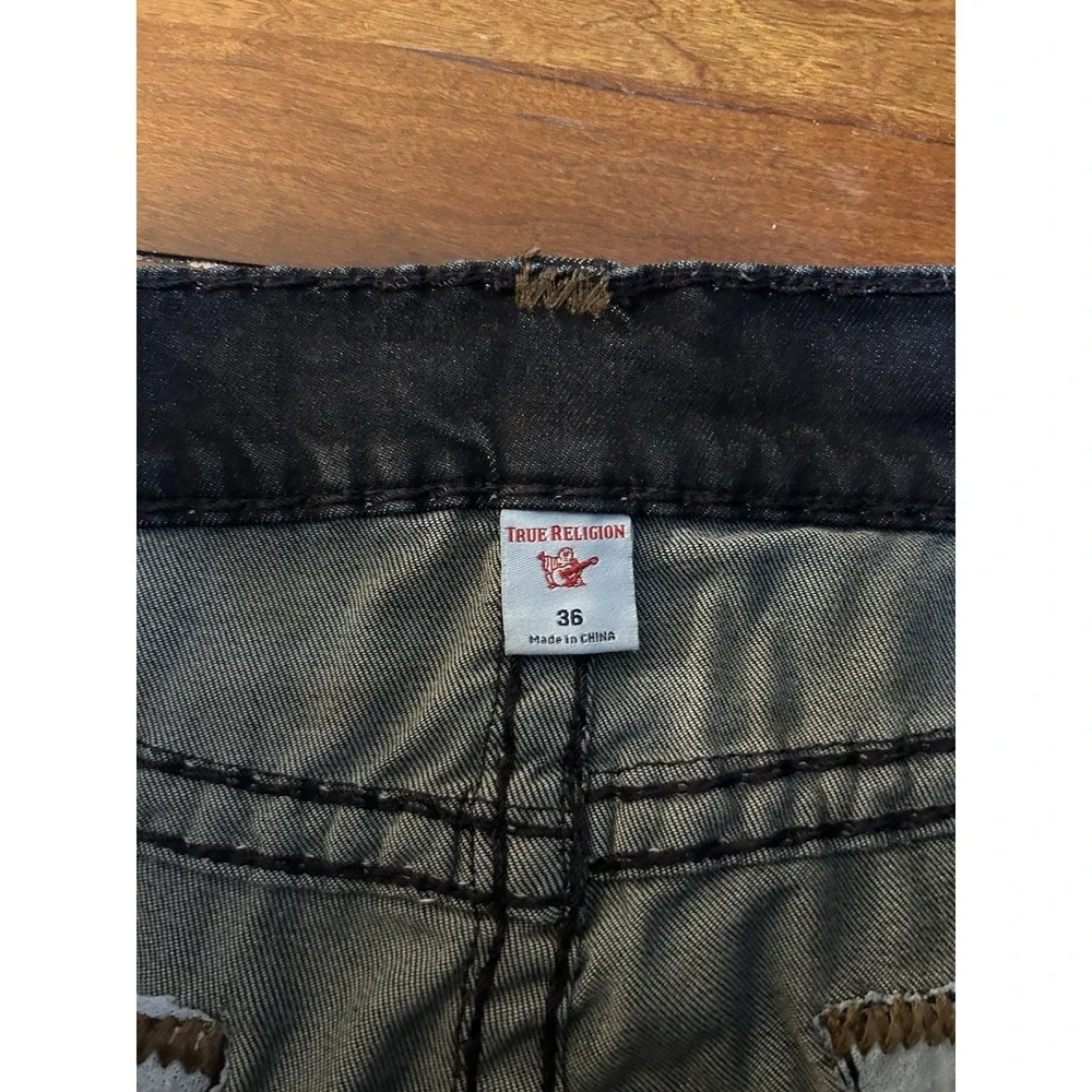 True Religion Rocco Relaxed Skinny Jeans Mens 36x33 Dark Wash Blue Denim